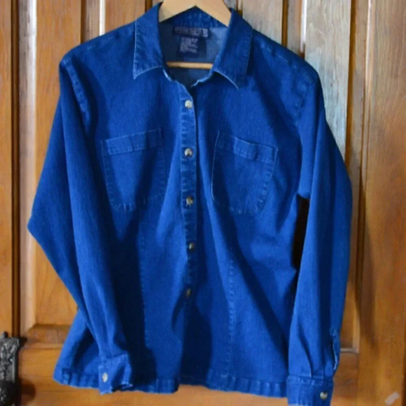 Vtg Denim  Button Up - Picture 1 of 8